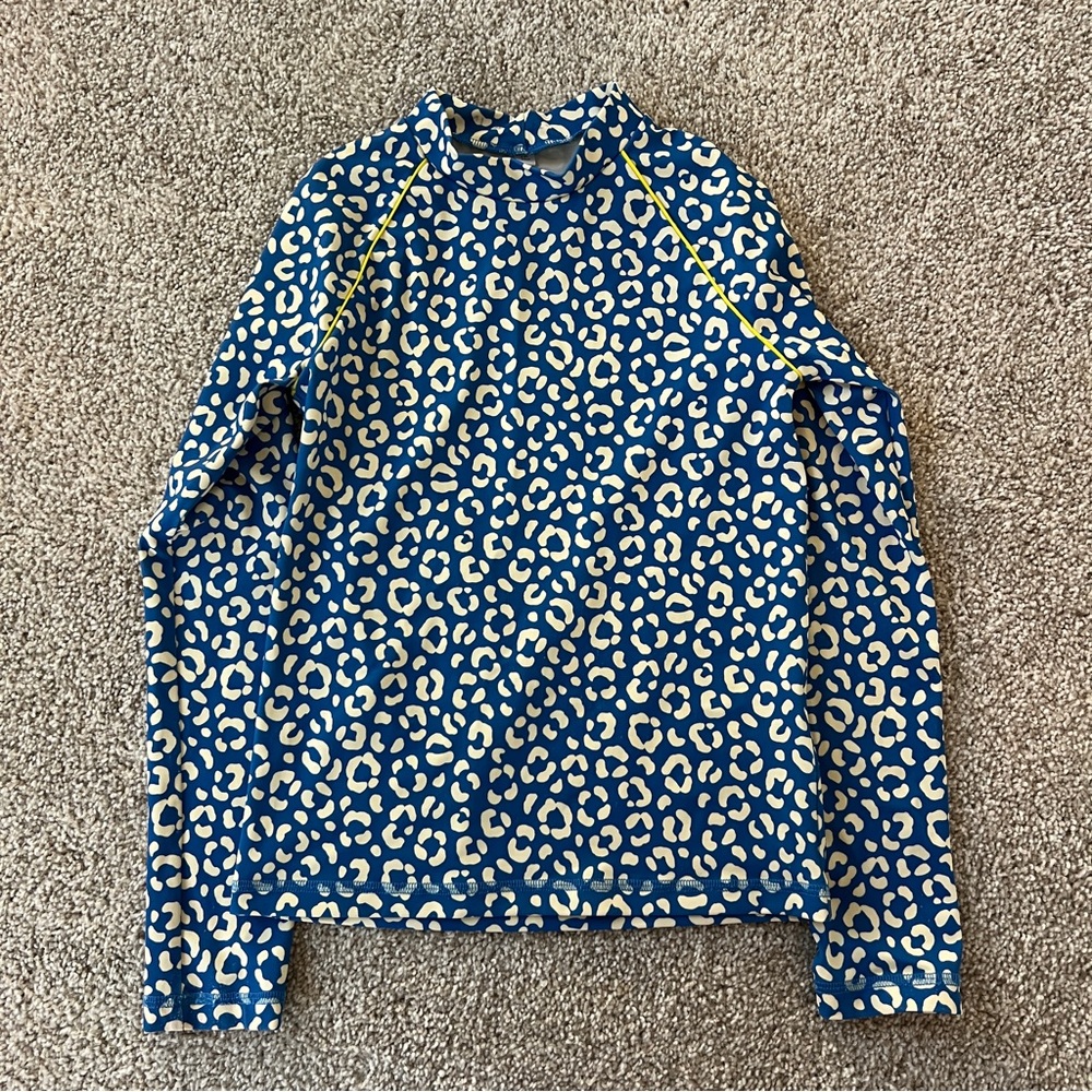 Mini Boden Sunsafe UPF 40+ Animal Print Rash Guard Size 8-9Y